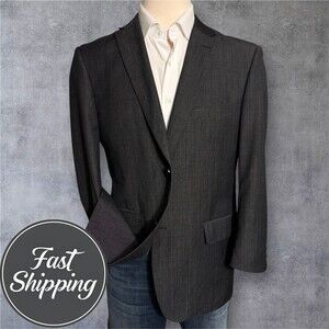 Mantoni Mens 42R Gray Blazer Sport Coat Super 140s Italian Wool 2-Button Jacket